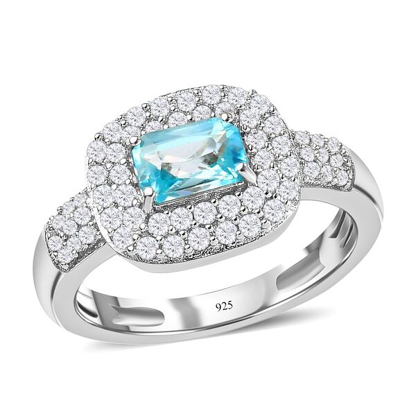 Kambodschanischer blauer und wei&szlig;er Zirkon-Ring - 1,45 ct. image number 4