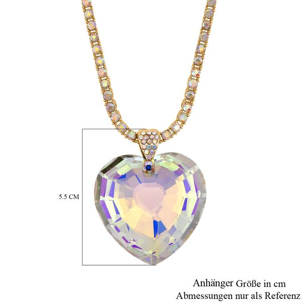 Simulierter Mystischer Weißer Kristall Anhänger mit Kette, goldfarben image number 5