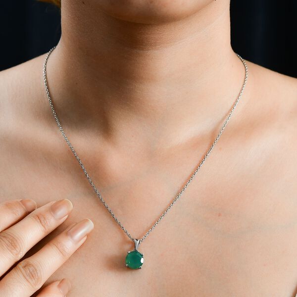 Verde Onyx Anhänger mit 50cm Kette - 5 ct. image number 2