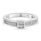Diamant Ring 925 Silber platiniert (Größe 16.00) ca. 0,15 ct