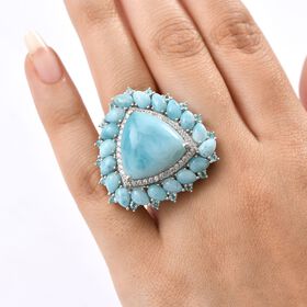 D'Joy Larimar, Neon Apatit und Zirkon Ring - 29,46 ct.