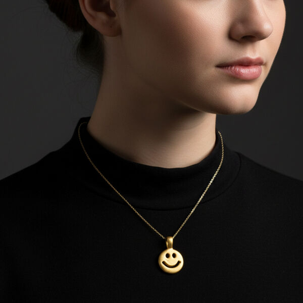 Smiley Anhänger in 999 Gold image number 2