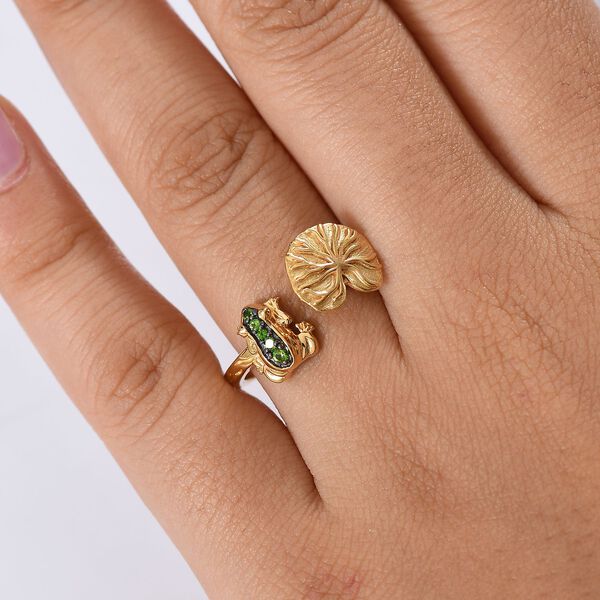 GP Italian Garden Kollektion - Nat&uuml;rlicher Chromdiopsid und Kanchanaburi blauer Saphir Ring - 0,10 ct. image number 2