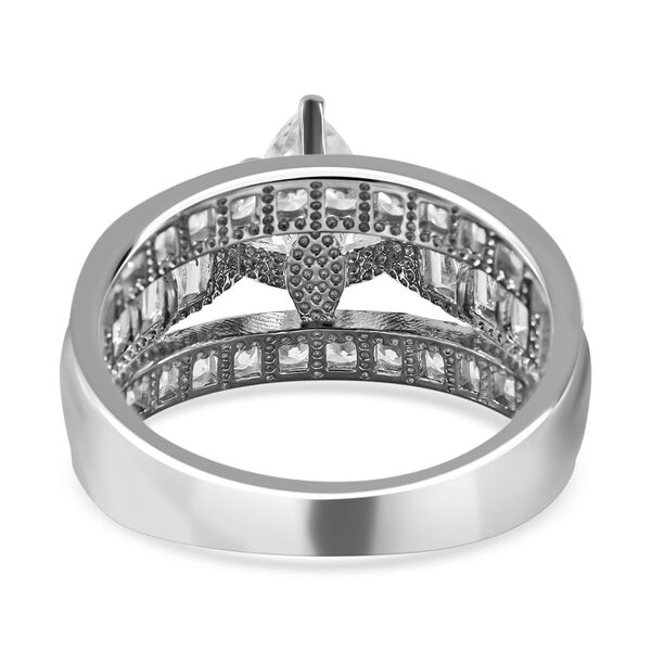 LUSTRO STELLA - New York Designer Inspiriert Zirkonia Ring 925 Silber rhodiniert (Größe 17.00) image number 3