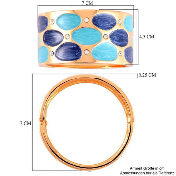 Emailliertes Pebble-Muster-Armreif, Weißer Kristall, ca. 18 cm image number 6