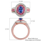 Tansanit und rosa Saphir-Ring, 925 Silber Roségold Vermeil  ca. 2,01 ct image number 6