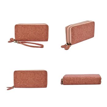 Kork-Brieftasche mit RFID Schutz, Altrosa