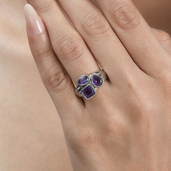 Afrikanischer Amethyst Ring 316L Edelstahl (Gr&ouml;&szlig;e 17.00) ca. 2.06 ct