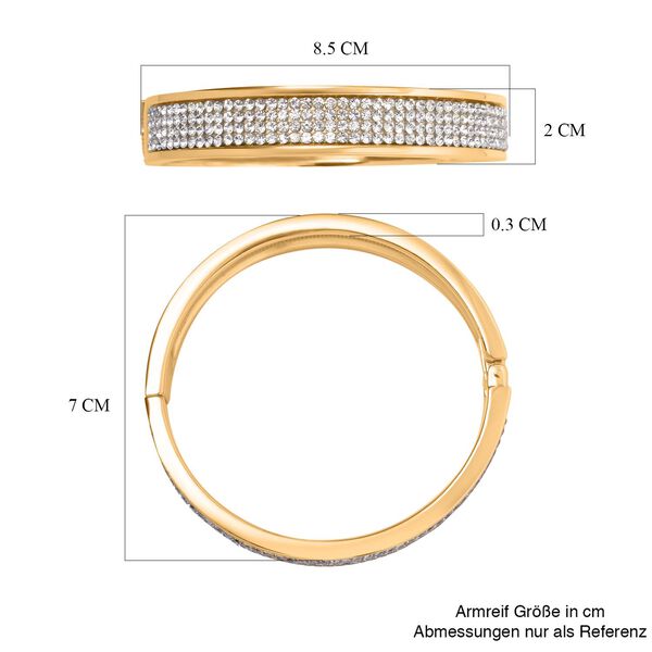 Weißer Kristall Armreif ca. 19 cm, goldfarben image number 6