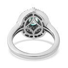 Kambodschanischer blauer und weißer Zirkon Halo-Ring, 925 Silber platiniert  ca. 1,93 ct image number 5