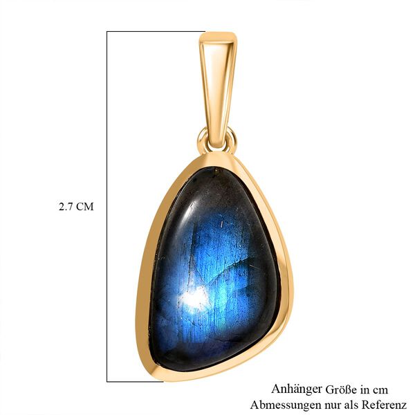 D'Joy AAA Labradorit Anh&auml;nger 925 Silber 750 Gelb Vergoldet ca. 6.66 ct image number 6
