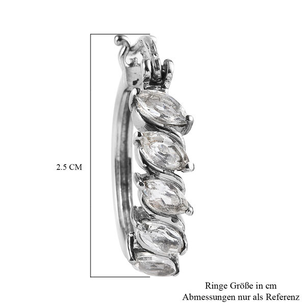 Wei&szlig;e Topas-Creolen, Edelstahl ca. 2,84 ct image number 5