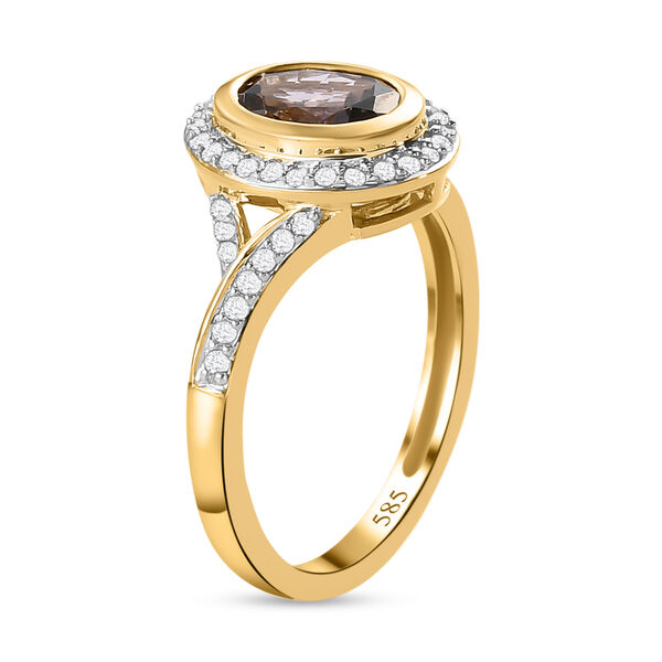 Premium goldener Tansanit und Diamant-Ring, 585 Gold  ca. 1,45 ct image number 5