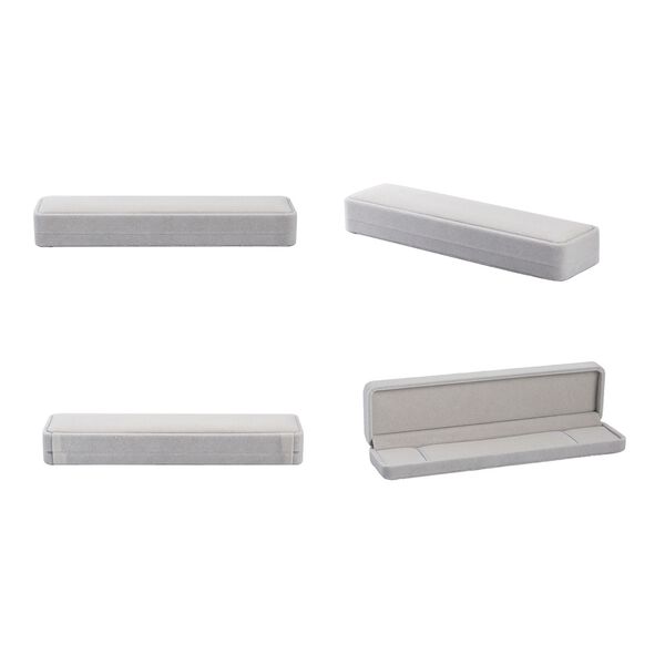 4er Set - Samtene Schmuckschatullen, Ringschachtel, Anhängerschachtel, Armbandschachtel und Kettenschachtel, weiß image number 5