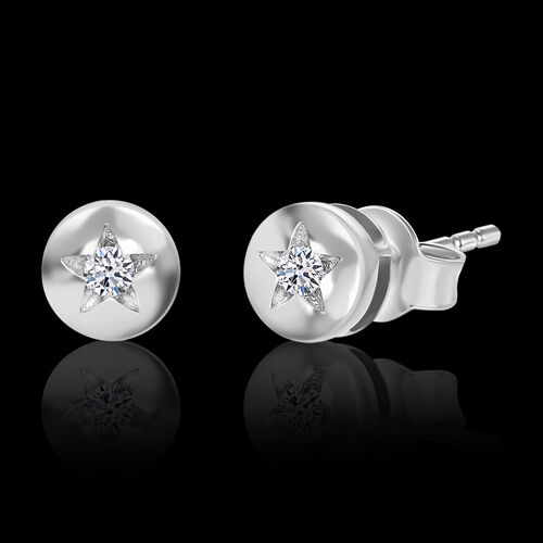 LUXURIANT DIAMOND- SI-GH Labor Diamant Ohrringe, 925 Silber platiniert - 0,15 ct. image number 1