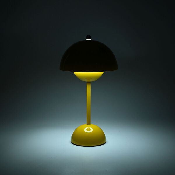Kabellose Tischlampe im minimalistischen Retro-Pilzdesign &ndash; Touch-Steuerung, gelb image number 8