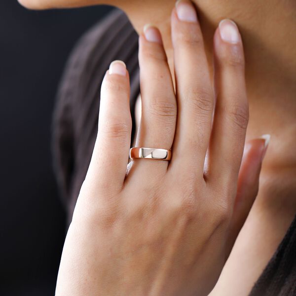 Klassischer Komfort-Bandring, Gelbgold Vermeil image number 3