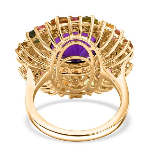 AA Afrikanischer Amethyst und Multi-Turmalin Ring - 11,39 ct. image number 6