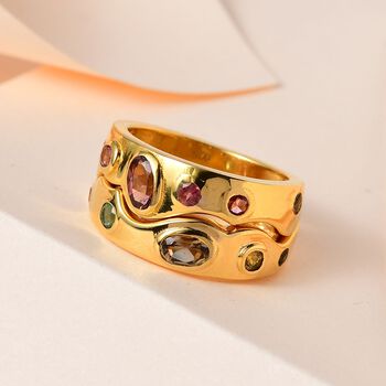 Mehrfarbiger Turmalin-Doppelring - 1,04 ct.