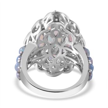 AA nat&uuml;rlicher, &auml;thiopischer Welo Opal und Zirkon-Ring - 5,96 ct.