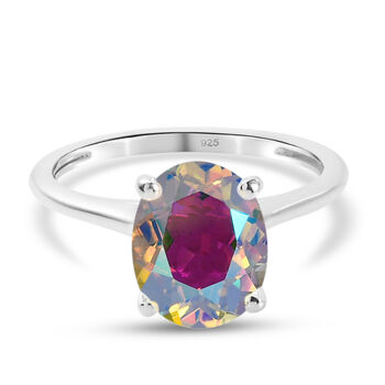 Merkur Gl&uuml;hen Mystischer Quartz Ring 925 Silber (Gr&ouml;&szlig;e 21.00) ca. 2,52 ct