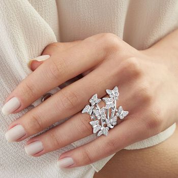 Lustro Stella Wei&szlig;er Zirkonia Ring 925 Silber rhodiniert (Gr&ouml;&szlig;e 17.00)