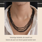 Mehrlagige Thai schwarze Spinell-Halskette image number 8