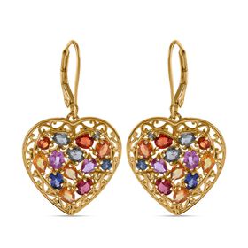 Mehrfarbige Saphir Ohrringe - 5,16 ct.