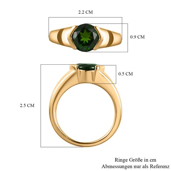 Nat&uuml;rlicher Chromdiopsid Ring, 925 Silber Gelbgold Vermeil, (Gr&ouml;&szlig;e 16.00) ca. 2.04 ct image number 7