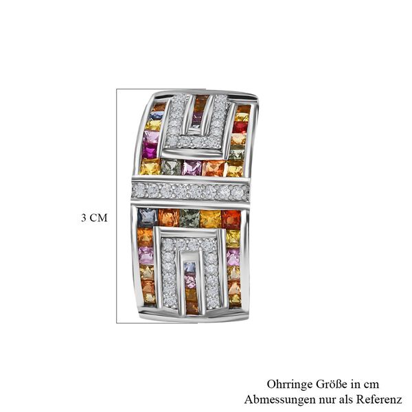 Mehrfarbige Saphir und Zirkon-Ohrringe - 7,31 ct. image number 5