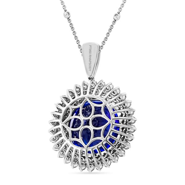 Chairman's Vault Collection - zertifiziert und geprüft RHAPSODY AAAA Tansanit und VS-EF Diamant Anhänger mit 45cm Kette in 950 Platin - 24,71 ct. image number 5