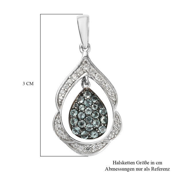 Alexandrit und Zirkon Anhänger 925 Silber platiniert ca. 0,83 ct image number 6