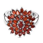 Mosambik Granat Ring 925 Silber platiniert (Größe 17.00) ca. 3,25 ct