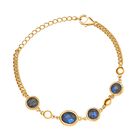 AAA Labradorit flexibles Armband 925 Silber Gelbgold Vermeil ca. 10.07 ct