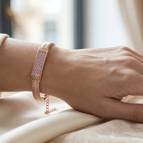 Rosa 19+5 cm Kristallarmband in Ros&eacute;goldton image number 2