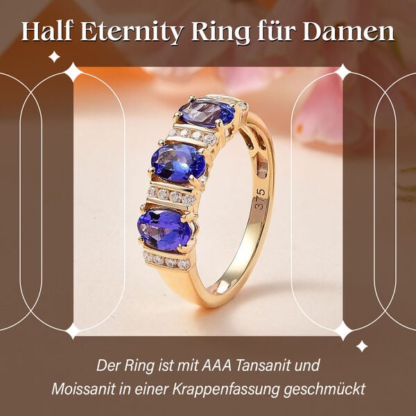AAA Tansanit und Moissanit Ring, ca. 1,59 ct. image number 2