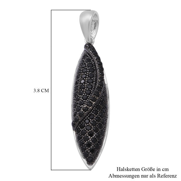 Schwarzer Spinell Anh&auml;nger 925 Silber rhodiniert ca. 0,78 ct image number 3