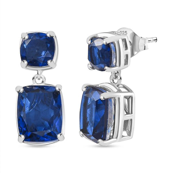 Ceylonfarbene blaue Quarz Triplett Ohrringe - 9,03 ct.