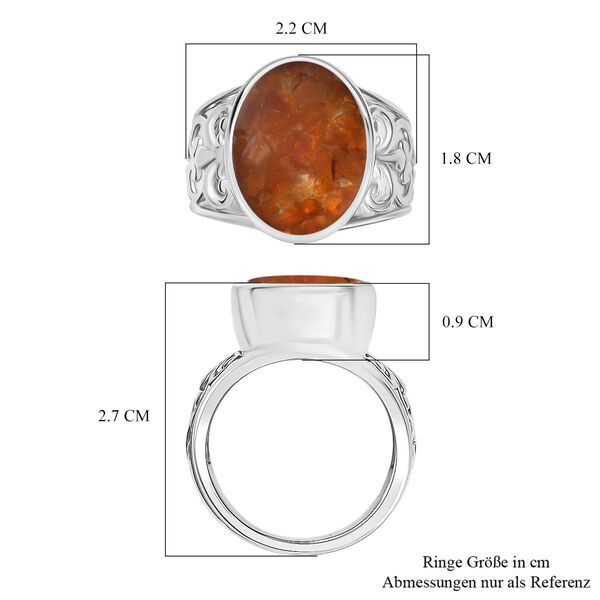 Feuer Opal Matrix Ring 950 Kupfer (Gr&ouml;&szlig;e 18.00) ca. 5,50 ct image number 7