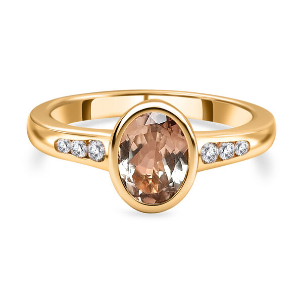 AAA Turkizit und Zirkon-Ring - 1,67 ct.