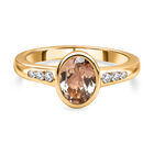 AAA Turkizit und weißer Zirkon Ring, 925 Silber Gelbgold Vermeil (Größe 19.00) ca. 1.67 ct