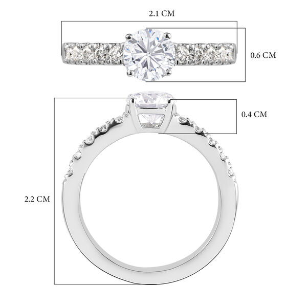 88 Facetten Moissanit-Ring, 925 Silber platiniert  ca. 1,14 ct image number 7