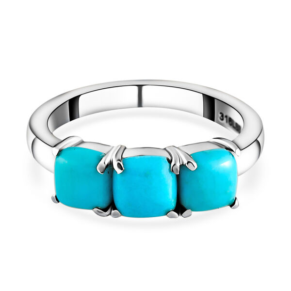 Amerikanischer, nat&uuml;rlicher Sleeping Beauty T&uuml;rkis-Ring,  Edelstahl ca. 1,79 ct