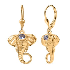 D’joy AA Tansanit Ohrringe 925 Silber 750 Gelb Vergoldet ca. 0,35 ct.