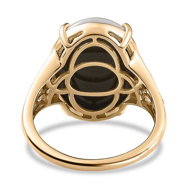 AAA Boulder Opal, Wei&szlig;er Zirkon Ring, 925 Silber Gelbgold Vermeil (Gr&ouml;&szlig;e 18.00), ca. 9.21 ct image number 6