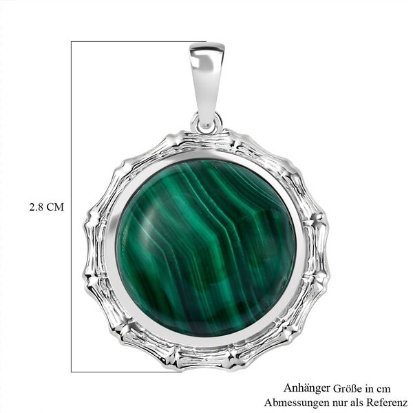 Malachit Anh&auml;nger 925 Silber platiniert ca. 13.84 ct image number 5
