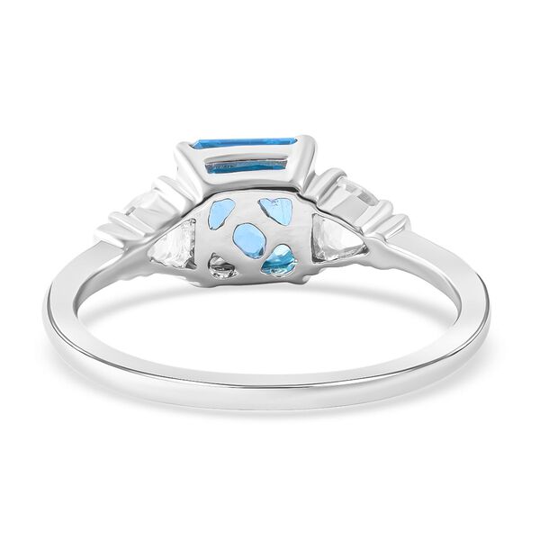 Kambodschanischer, blauer und wei&szlig;er Zirkon-Ring, 925 Silber platiniert, ca. 2.75 ct image number 4