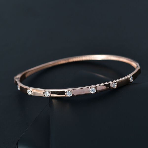 J Francis gefertigt mit SWAROVSKI- Swarovski Zirkonia 19cm Armreif, 925 Silber 750 Roségold Vermeil image number 2