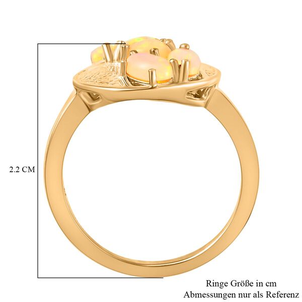 Natürlicher, äthiopischer Opal-Ring, 925 Silber Gelbgold Vermeil  ca. 0,87 ct image number 7