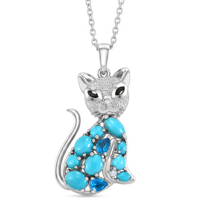 D'Joy Sleeping Beauty T&uuml;rkis Schmuckset ca. 45 cm 925 Silber Rhodiniert ca. 2,37 ct.